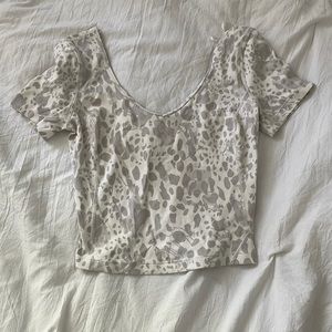 Lulu lemon align top size 2 white cheetah print